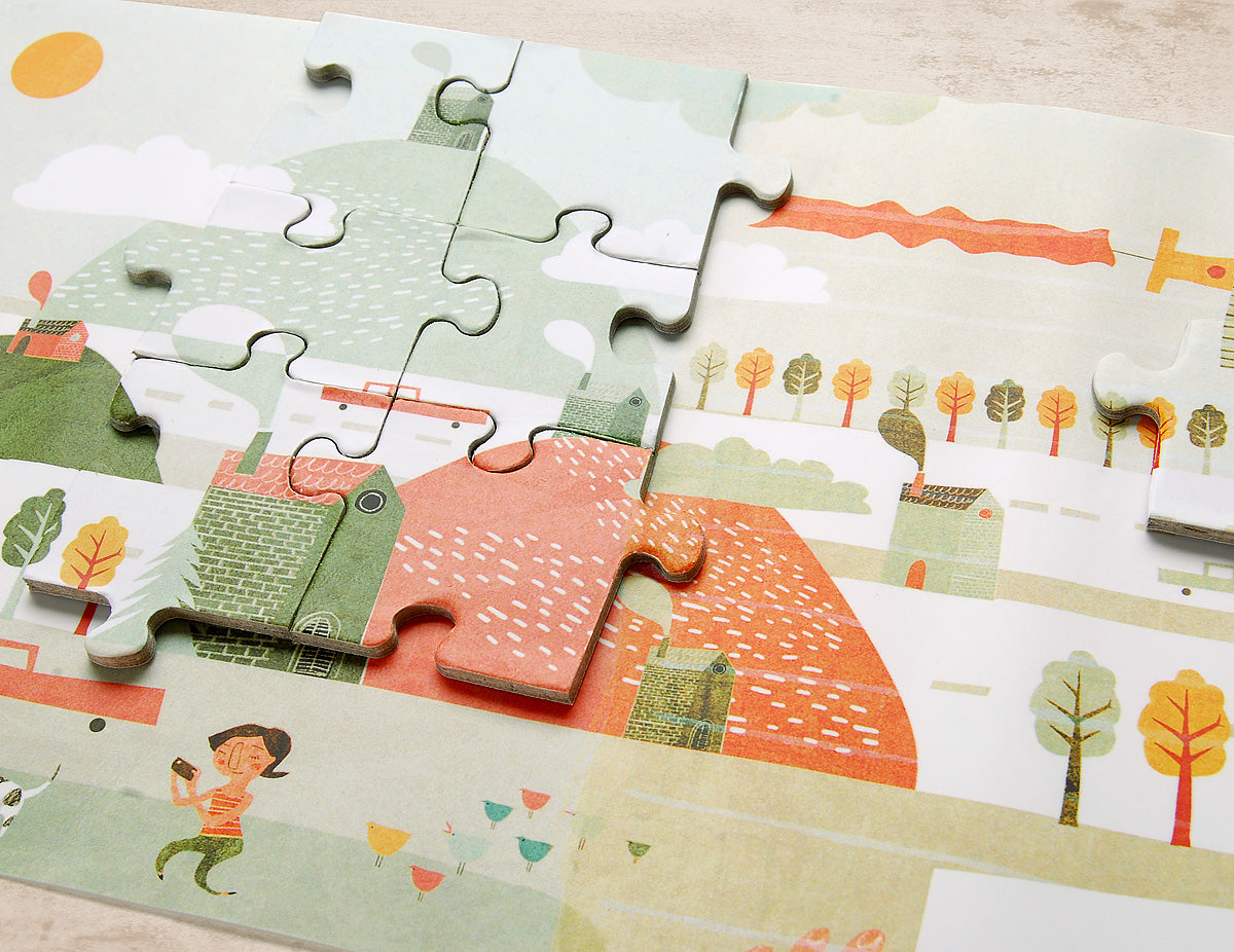 Close up of city puzzle